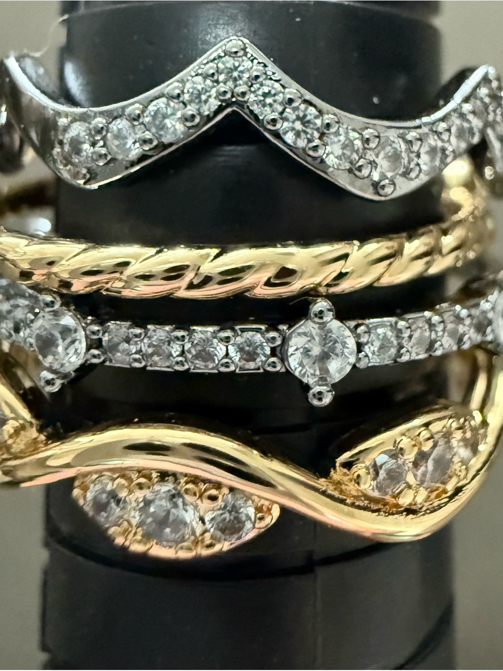 Bomb Party Delicates Ring Stack, size 9